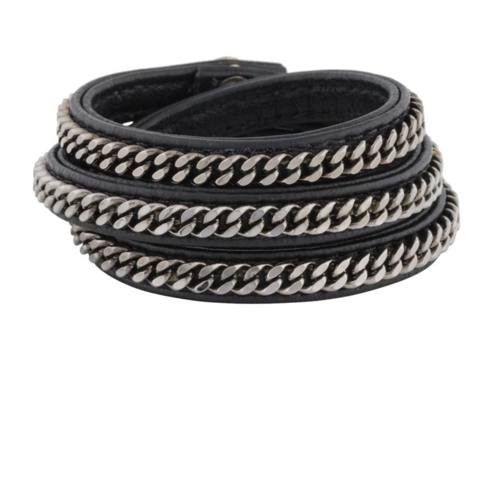 Vita Fede Leather Chain Wrap Bracelet